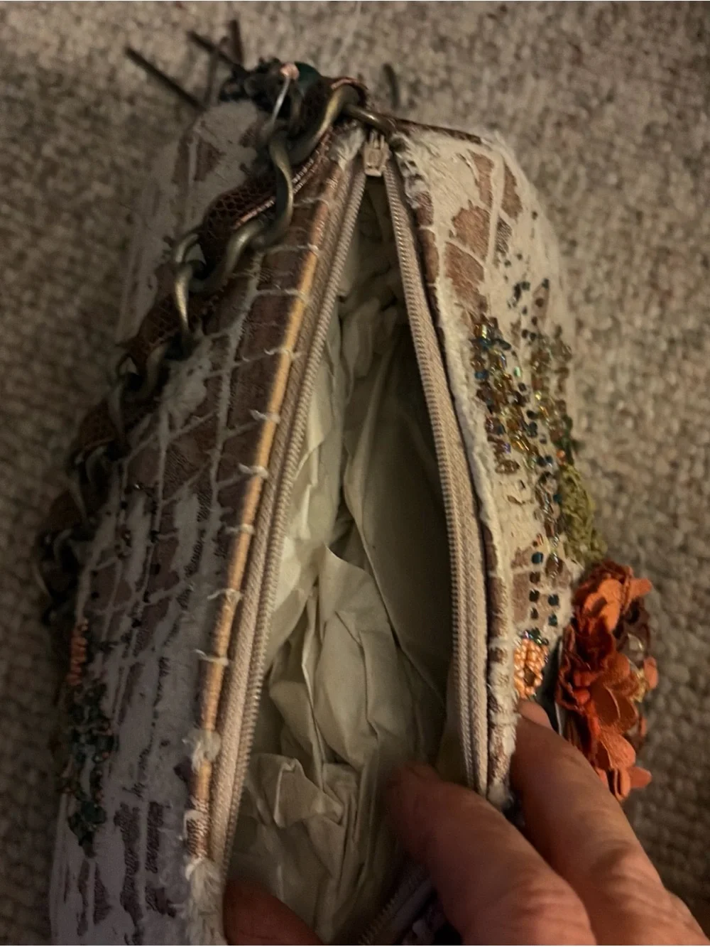 Mary Frances ornate wristlet